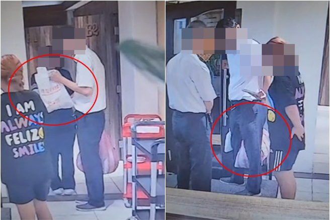 新北市民進黨議員戴瑋姍不慎將自己的袋子遺留在位子上，被同桌的警政署3線2星資訊室副主任帶走。( 戴瑋姍提供 )