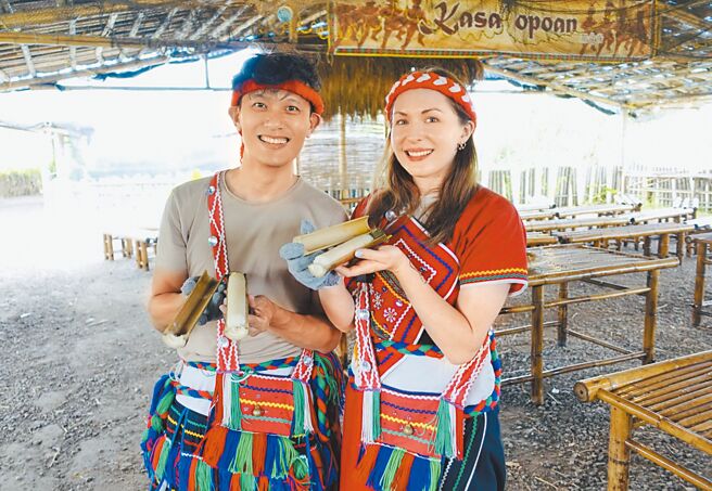 花莲县府邀请波兰籍网红及她的台籍领队夫婿到花莲体验在地文化，透过影片分享给外国游客加强行销。（花莲县政府提供／王志伟花莲传真）