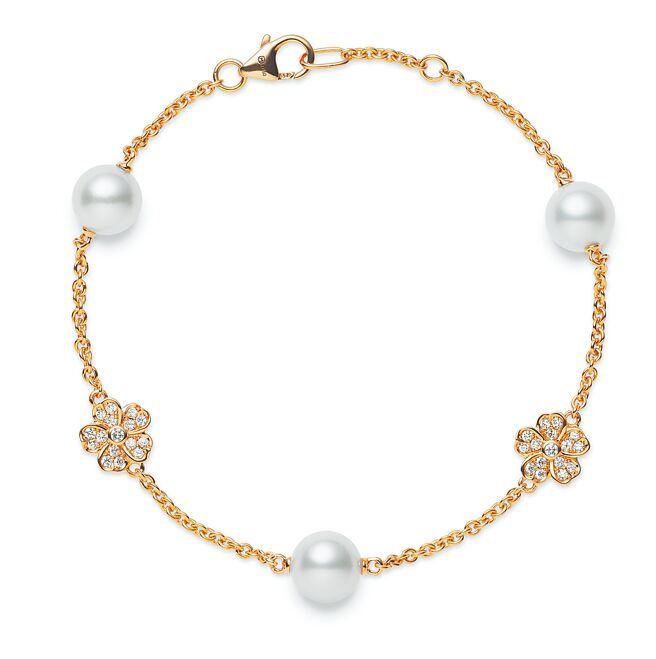 MIKIMOTO Cherry Blossom系列珍珠手炼，11万8000元。（MIKIMOTO提供）