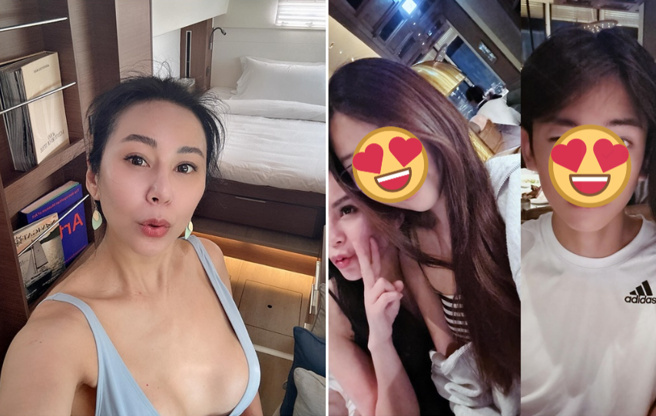 洪晓蕾的儿女都长得很好看。（图／洪晓蕾脸书）