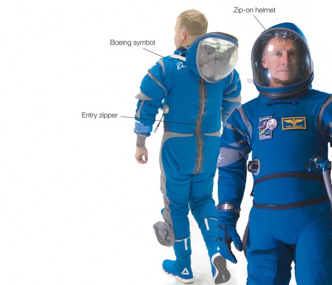 波音的太空衣，是少數的軟質太空衣，頭盔是用拉鏈來密封。(圖/波音)