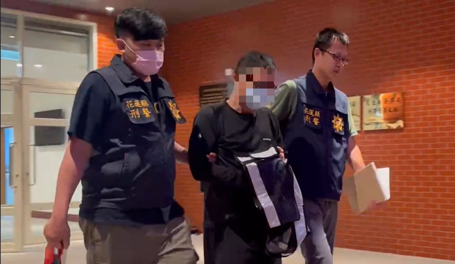 逃亡逾16年的陈姓通缉犯，遭花莲警方逮捕移送归案。（翻摄画面）