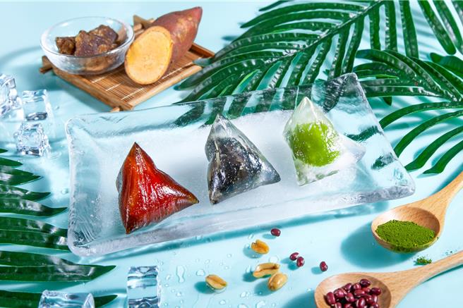 台北万豪酒店人气「冰心甜粽礼」，9入装每组售价699元。 （台北万豪酒店提供／吴娮翎台北传真）