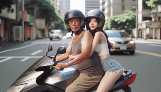 穿太清涼「手摟男友爸腰」遭抓包 短褲妹嗆：錯了嗎？