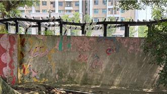 外國人必訪IG景點太掉漆 台中彩虹眷村圍牆彩繪斑駁