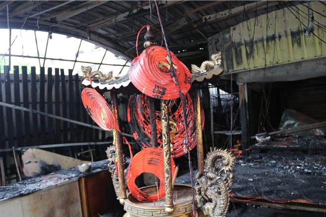 中市南区工学里福德祠2023年6月间遭火灾烧燬。（工学里福德祠提供／陈淑芬台中传真）