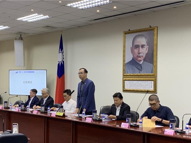 國民黨主席朱立倫今在中常會上發表談話。（張薷攝）