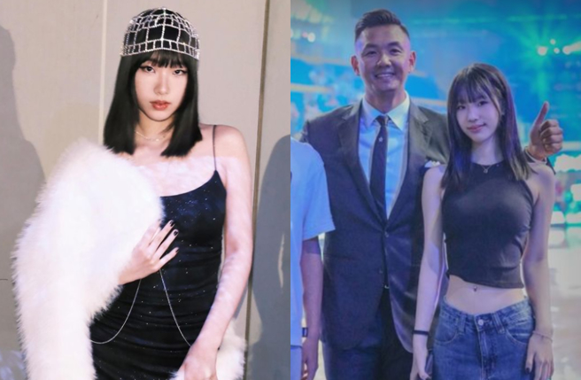 Elly（左）现身职篮比赛与陈建州合照。（图／IG@polarbearelly、blackielovelife）