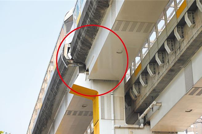 0403花蓮大地震規模7.2全台有感，新北捷運環狀線板新站至中原站間鋼箱梁錯位。（本報資料照片）