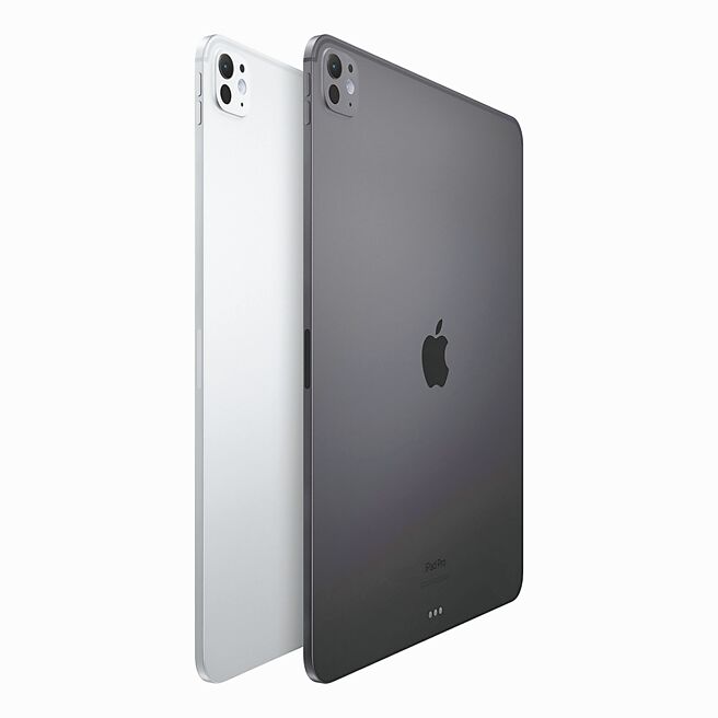 Apple iPad Pro搭載強大的M4晶片共有銀色、太空黑色兩種顏色，11吋售價為3萬4900元起、13吋售價為4萬5900元起。（Apple提供）