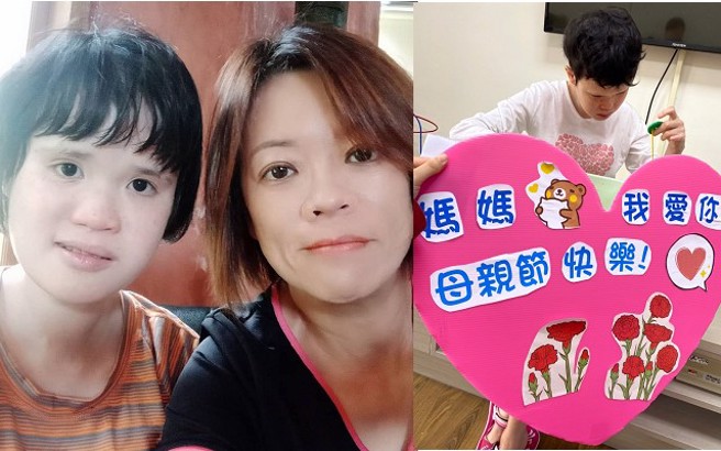 單親媽Kelly獨自養大3名子女，大女兒欣萍是重度多重障礙者，30歲仍無法表達，Kelly不覺得辛苦，甚至享受這一切。（圖：kelly提供）