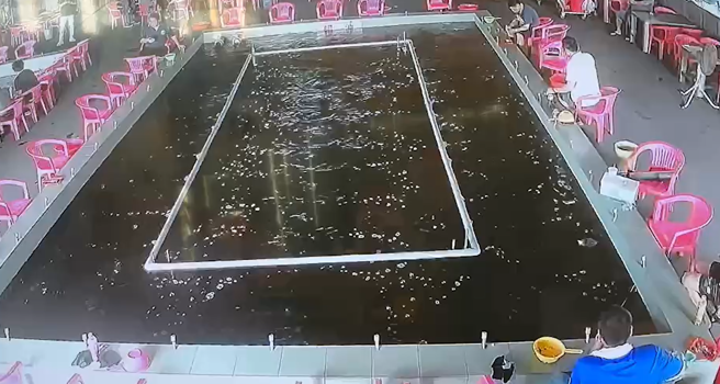 今天下午3時45分花蓮外海發生5.8地震，而地震當下宜蘭某釣蝦場的畫面也曝光。（圖／宜蘭郁樂釣蝦場提供）