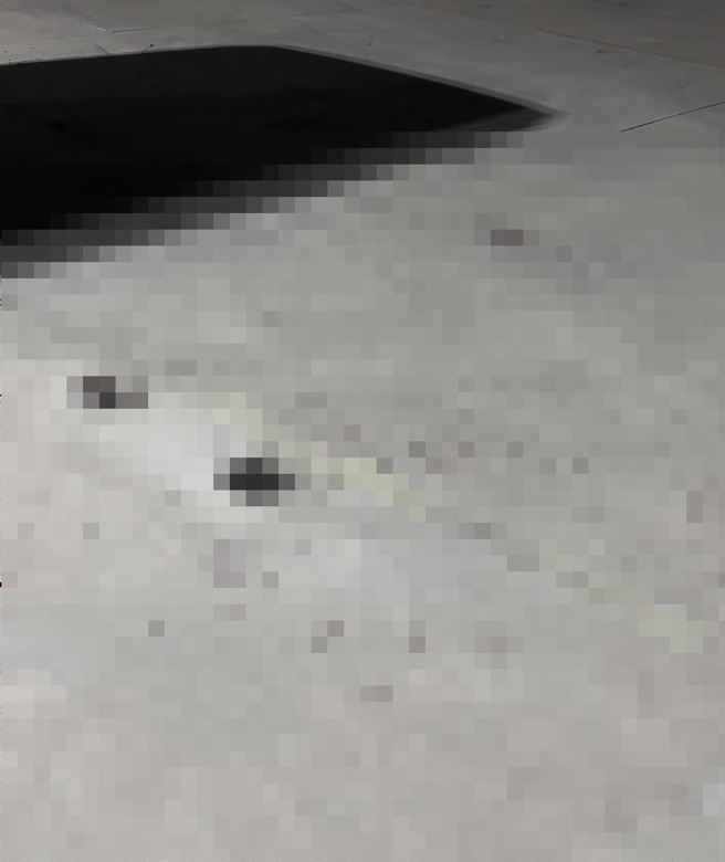 嘉義市平等街一家餐廳傳出鬥毆，有人受傷，地上血跡斑斑。（讀者提供／廖素慧嘉市傳真）