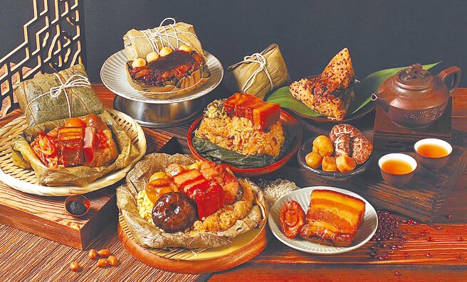 天成飯店集團推出5款特色精緻風味粽，單顆售價98元起。（天成飯店集團提供）