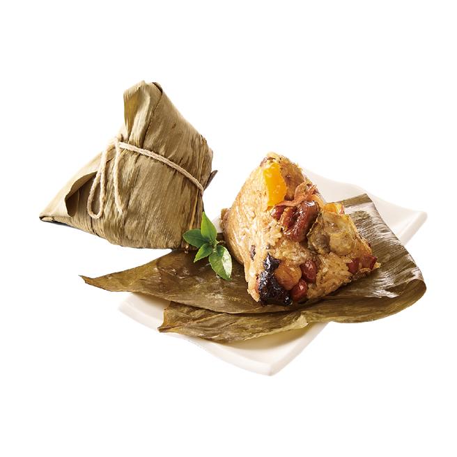 全家FamiPort預購「台酒紹興鮑魚干貝肉粽」，6顆685元。（全家提供／朱世凱台北傳真）