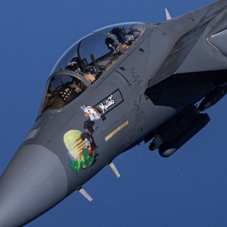 美軍F-15戰機「鯔魚頭」 特別的彩繪與飛行帶貨成為話題