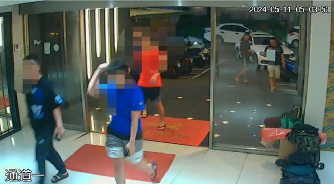 嘉义市比对相关影像后，通知涉嫌打人的赖姓犯嫌等3人到案。（嘉义市警方提供∕吕妍庭嘉义传真）