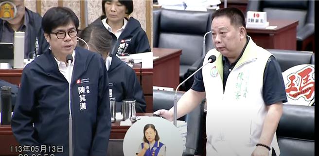 高市議員陳明澤喊話要求市府盡速完成茄萣1-4號道路開闢，但目前是地方級還是國家級溼地定位仍未明。市長陳其邁說，須等內政部評定後，才能有進行下一步。（柯宗緯翻攝）