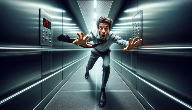 印度一棟社區大樓電梯失控，高速上升到25樓，撞到屋頂才停下。（示意圖、與本案無關／AI生成）