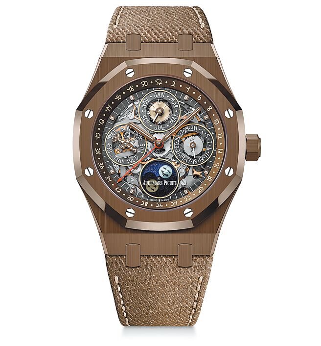 愛彼表Royal Oak皇家橡樹系列鏤空萬年曆「Cactus Jack」限量版腕表。（Audemars Piguet提供）