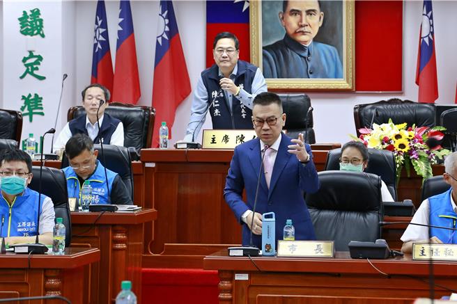 苗栗市長余文忠施政報告。（苗栗市公所提供／李京昇苗栗傳真）