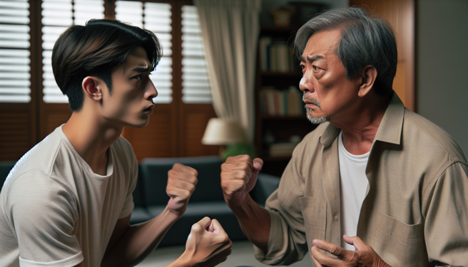 北市南港區福山街一處民宅13日晚間9時許，發生一起父親持刀刺傷兒子的案件。（示意圖、與本案無關／AI生成）