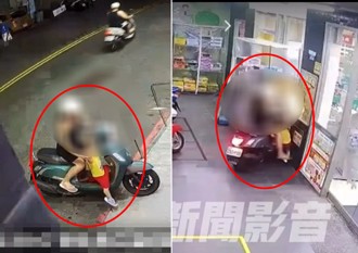 超商買東西2歲孩「誤抓油門催下去」 機車暴衝驚險撞柱