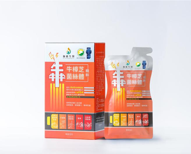 加捷生医的犇牛樟芝菌丝体精粹，获得日本东京创新天才国际发明展金牌。图／业者提供