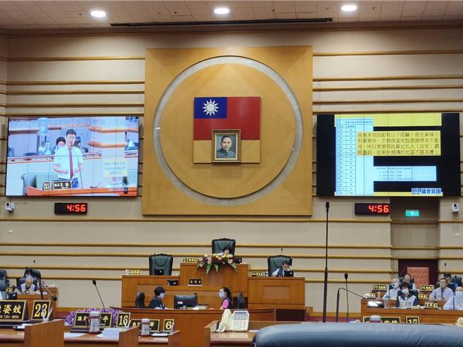 嘉義市議員王浩今天督促市警局通盤檢討嘉聯專案補助民間裝監視器年久失修形同虛設問題。（廖素慧攝）