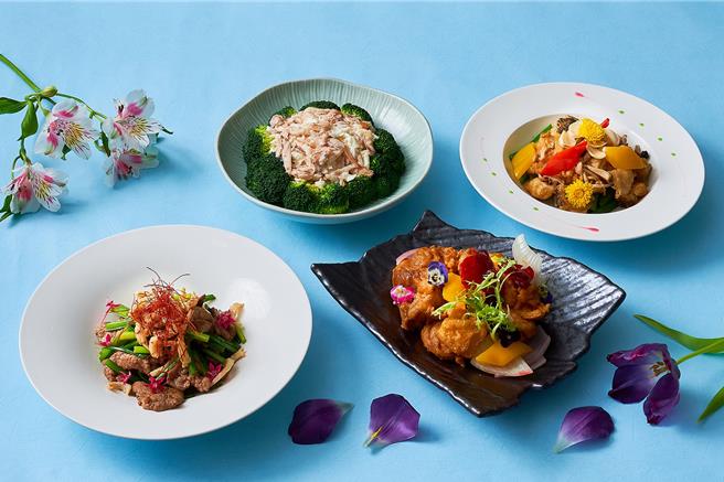 結合新派粵菜與精緻港點的中餐廳「青雅」，主廚劉桂山以春季的意象與食材為靈感，推出「春暖花開」限定新菜。(台北新板希爾頓酒店提供)