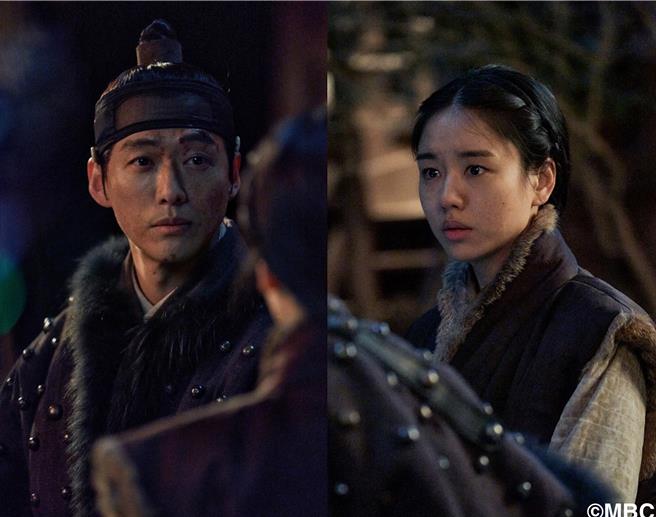 南宫珉（左）与安恩真的恋情在战火中逐渐萌芽。（HamiVideo提供）