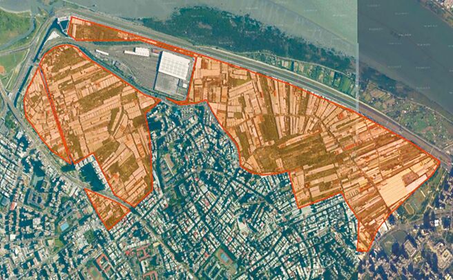新北市地政局計畫提高蘆南蘆北區徵案的地主分回比例。圖為蘆北區徵案範圍。（新北市地政局提供／呂健豪新北傳真）