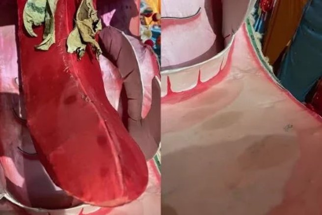 館方指出，除了舞龍，還有多樣藏品也都遭破壞。（金龍博物館照片）