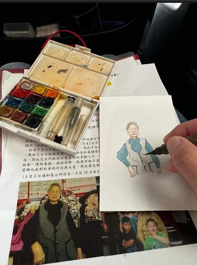 蘇俊賓首度嘗試在顛簸車上畫畫。(摘自蘇俊賓臉書)