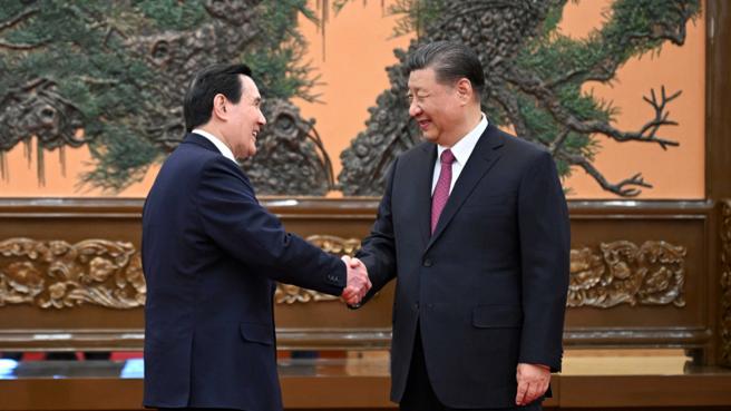 前总统马英九赴中国交流，两岸局势有效缓和。（图／新华社）