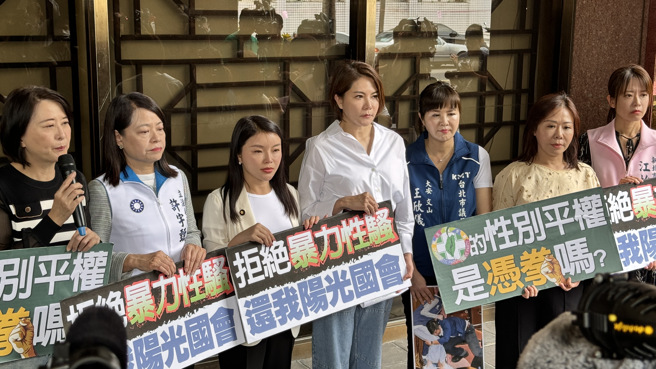 陈菁徽赴北检提告锺佳滨。（陈菁徽办公室提供）