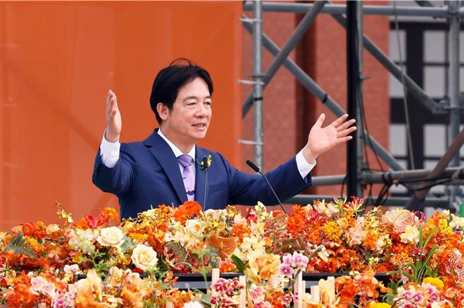 中華民國第16任總統、副總統宣誓就職慶祝大會20日在總統府前舉行，新上任的賴清德總統發表就職演說。（陳信翰攝）