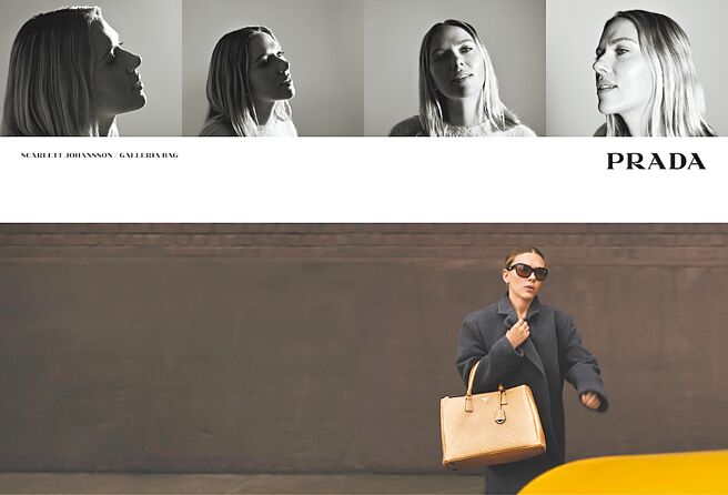 強納森葛雷澤與史嘉蕾喬韓森共同出演Prada Galleria包款影像。（Prada提供）