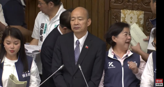 國會亂  韓國瑜遭綠委嗆「要負最大責任」 當下表情曝光