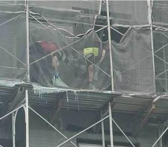 工安意外9樓重摔至3樓鷹架　女工命大手骨折送醫