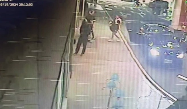 北市信義區驚傳砍人事件，傷者由友人自行送醫。（翻攝畫面）