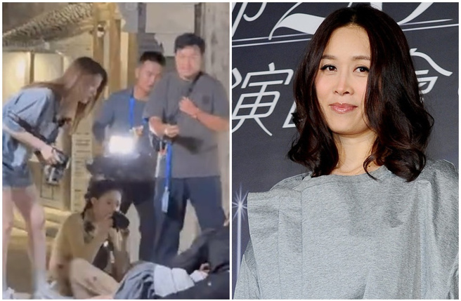 那英录影惨摔倒地后，节目未暂停录制，反而继续拍摄。（图／吃蛋塔了嘛微博、中时资料照）