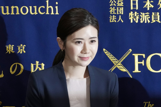 福原爱3月出席记者会，宣布与江宏杰和解。（图／达志影像）