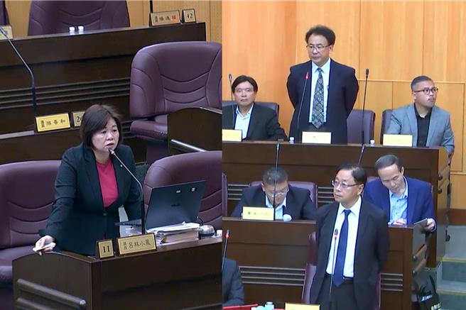 八德區永豐路在周邊店家要求下，於通學廊道旁硬畫設機車格，不但更危險，尖峰時間必塞半小時。(呂林小鳳提供／蔡依珍桃園傳真)