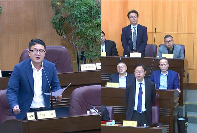 议员钱龙力促活化机场捷运A10站高架轨道下閒置杂草空间，解决人车争道问题。(蔡依珍摄)