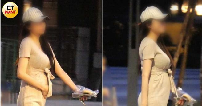 女子带着欧弟的重要家人，一路笑得很开心，边走也边摸着如怀孕五个月大的肚子。（图／本刊摄影组）