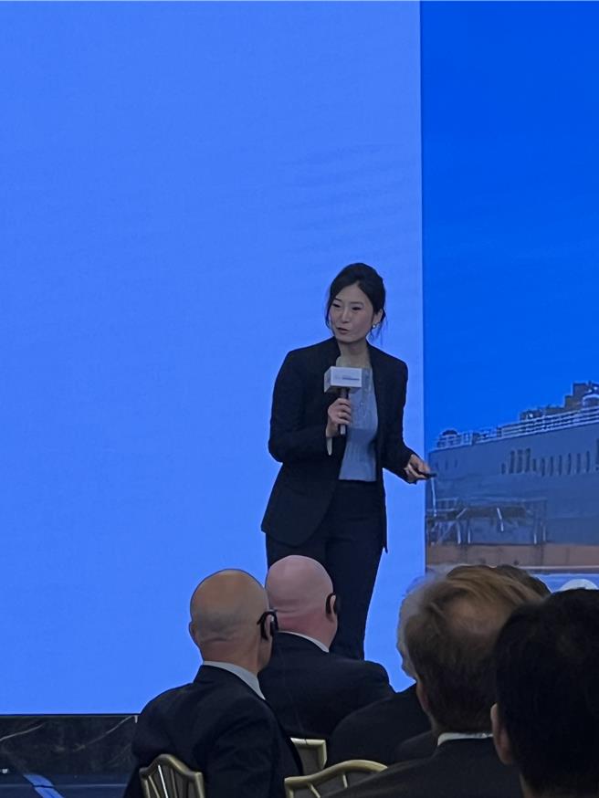 CIP区域总裁许乃文谈到风场建置成本，可能未来5到年内都会居高不下，原因在于欧洲风场建置爆量。(王玉树摄)