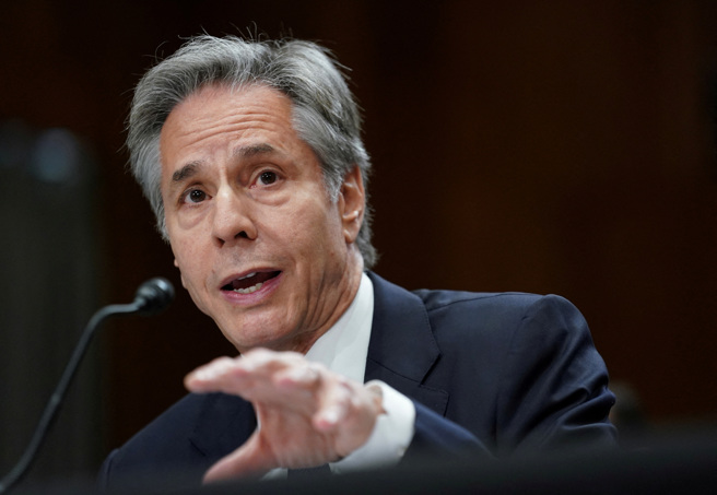 2024年5月21日，在美国华盛顿国会山庄国务院预算请求在参议院外交关系委员会听证会上作证。（路透社）