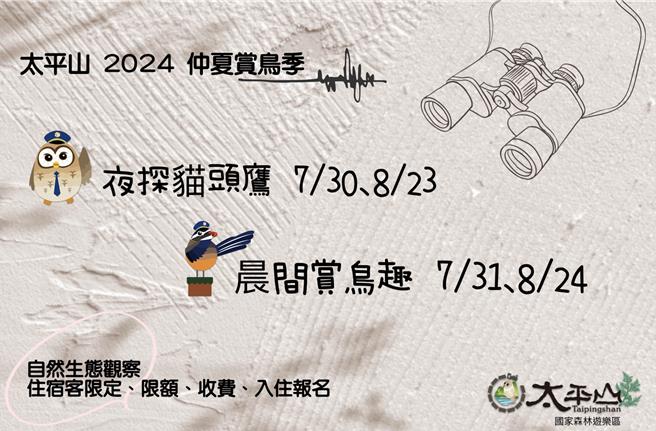 林业及自然保育署宜兰分署特别于今年夏季推出「仲夏赏鸟季」系列活动。（林业及自然保育署宜兰分署提供／吴佩蓉宜兰传真）