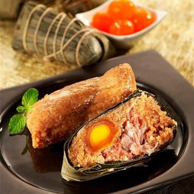 京站的四喜肉粽「鲜肉蛋黄粽 (5入)」，400元。（京站提供／朱世凯台北传真）